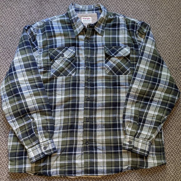wrangler fleece lined flannel
